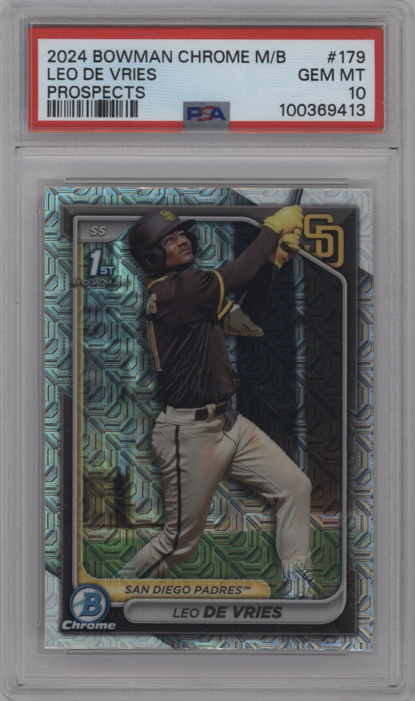 2024 Bowman Chrome Mega Box Prospects Leo De Vries #BCP-179 PSA 10