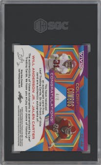 Will Anderson Jr./Jalen Carter from the 2023 Leaf Vivid set featuring a Red crystal parallel graded by SGC and given an overall grade of 9.5.