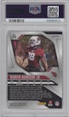 Marvin Harrison Jr. from the 2024 Panini Prizm set featuring a Silver Prizm parallel graded by PSA and given an overall grade of 9.