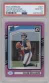 Caleb Williams from the 2024 Donruss set featuring a Pink parallel graded by PSA and given an overall grade of 10.