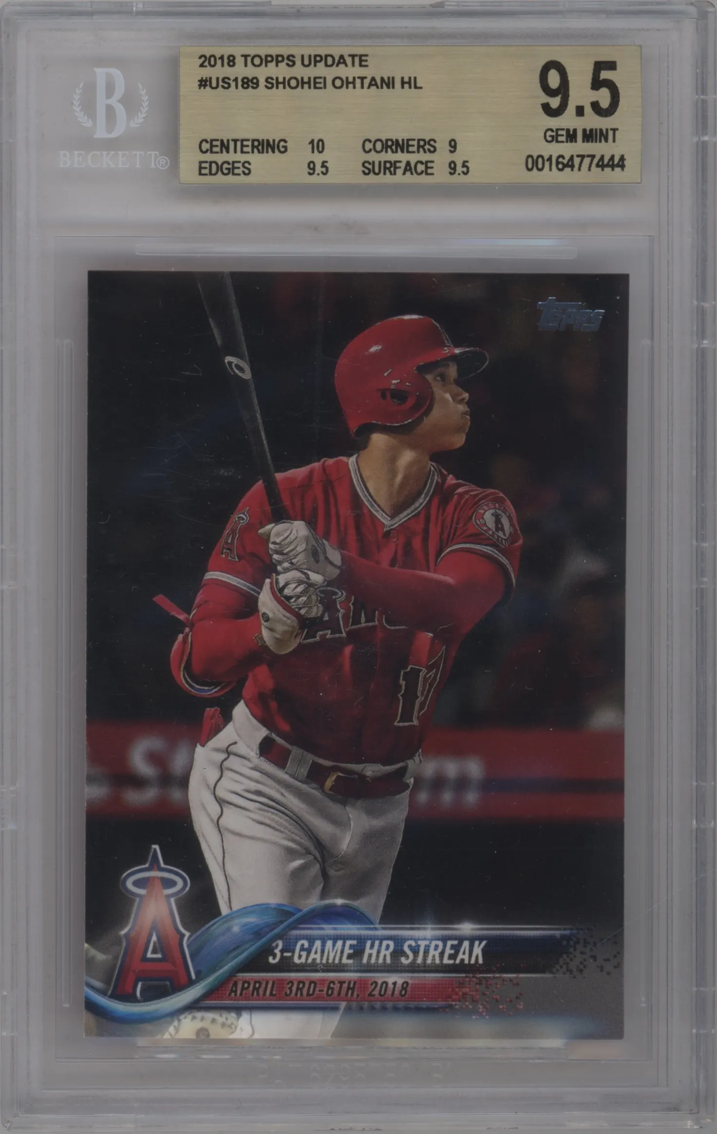 2018 Topps Update Shohei Ohtani #US189 BGS 9.5
