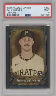 Paul Skenes from the 2024 Topps Allen & Ginter set graded by PSA and given an overall grade of 9.