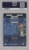 Brett Favre from the 2003 Topps Finest set featuring a Gold Xfractor parallel graded by PSA and given an overall grade of 10.