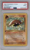 Kabuto from the 1999 Pokemon set graded by PSA and given an overall grade of 9.