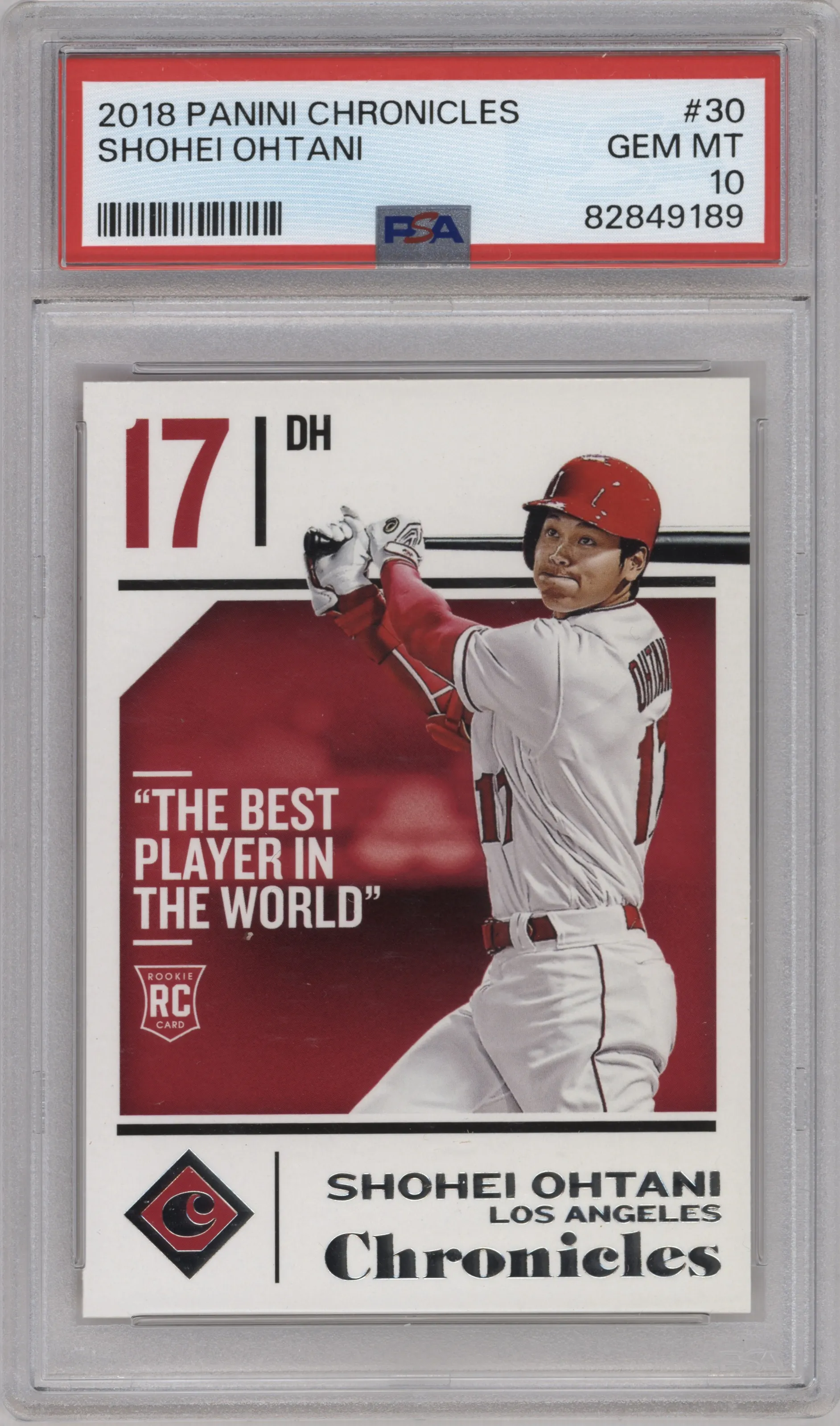 2018 Panini Chronicles Shohei Ohtani PSA 10