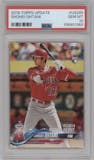 Shohei Ohtani from the 2018 Topps Update set graded by PSA and given an overall grade of 10.
