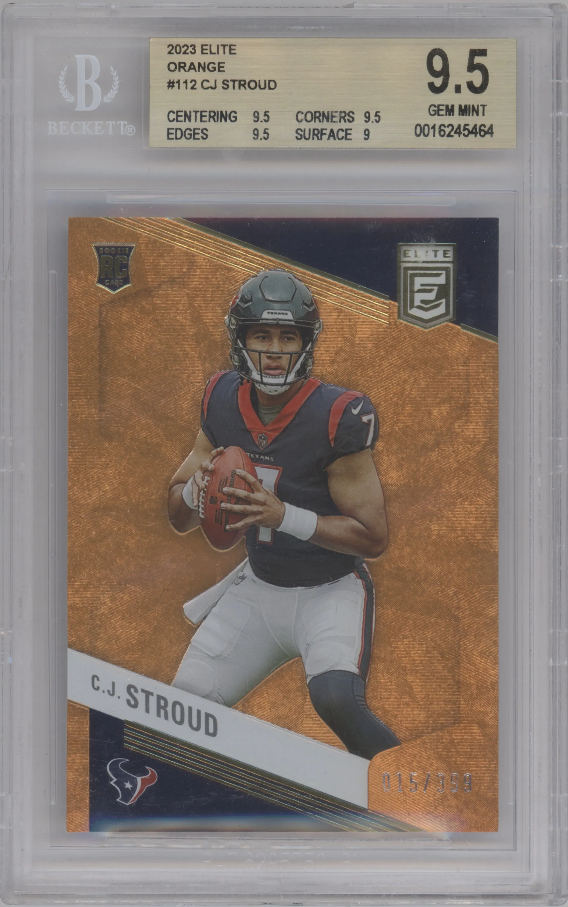 2023 Donruss Elite C.J. Stroud Orange #112 BGS 9.5