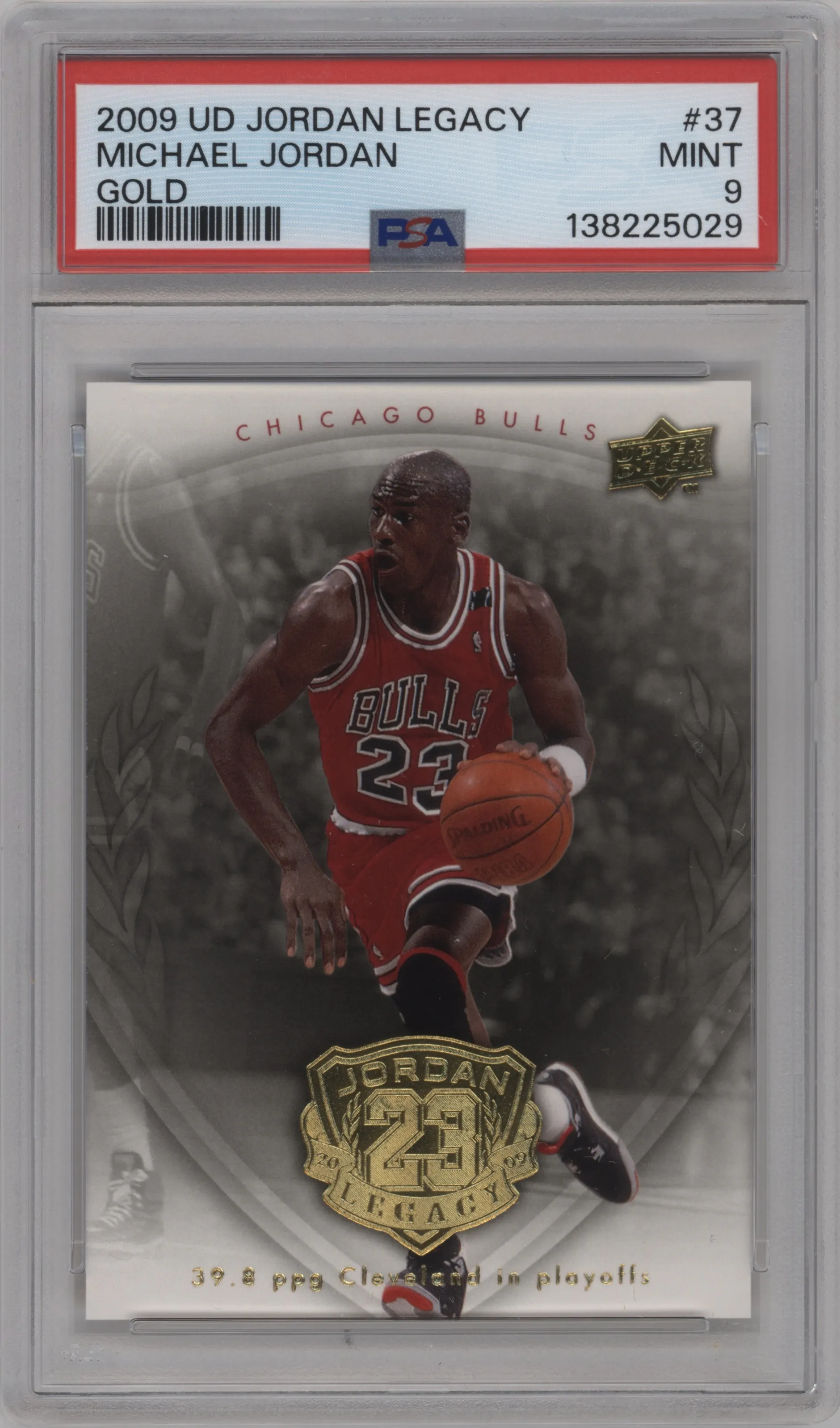 2009 Upper Deck Michael Jordan Legacy Collection Hall of Fame Edition Michael Jordan Gold PSA 9