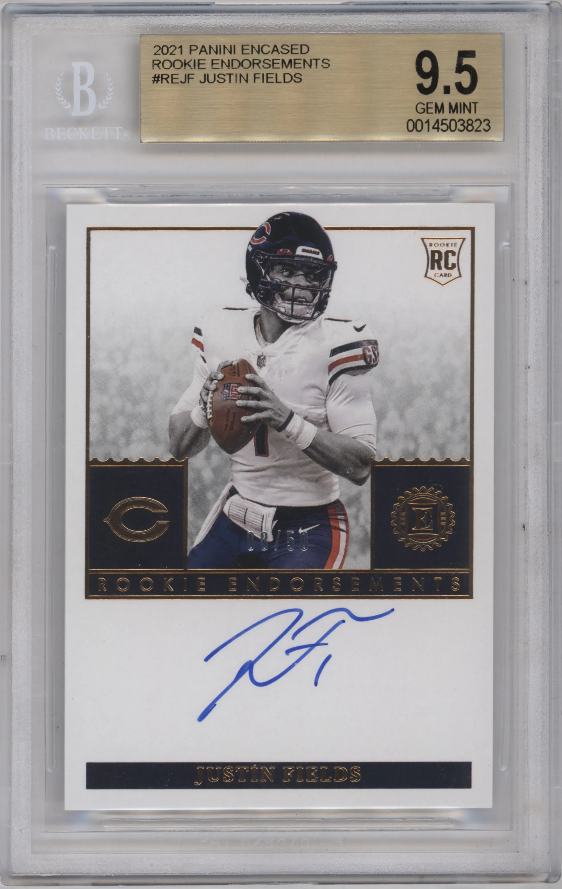 2021 Panini Encased Rke.Endorsements Justin Fields #RE-JF BGS 9.5