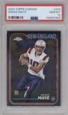 Drake Maye from the 2024 Topps Chrome set graded by PSA and given an overall grade of 10.