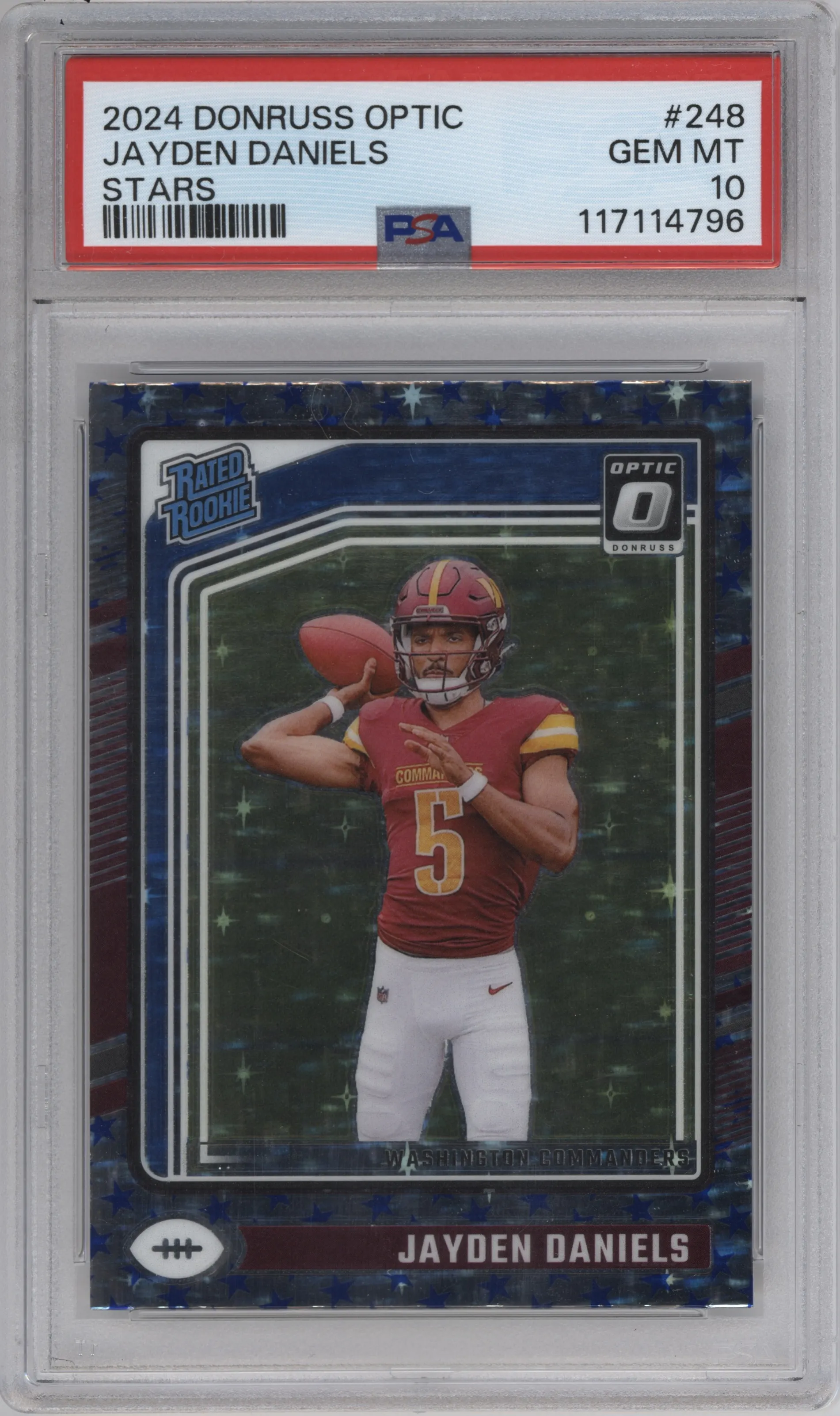 2024 Donruss Optic Rated Rookie Jayden Daniels Stars PSA 10