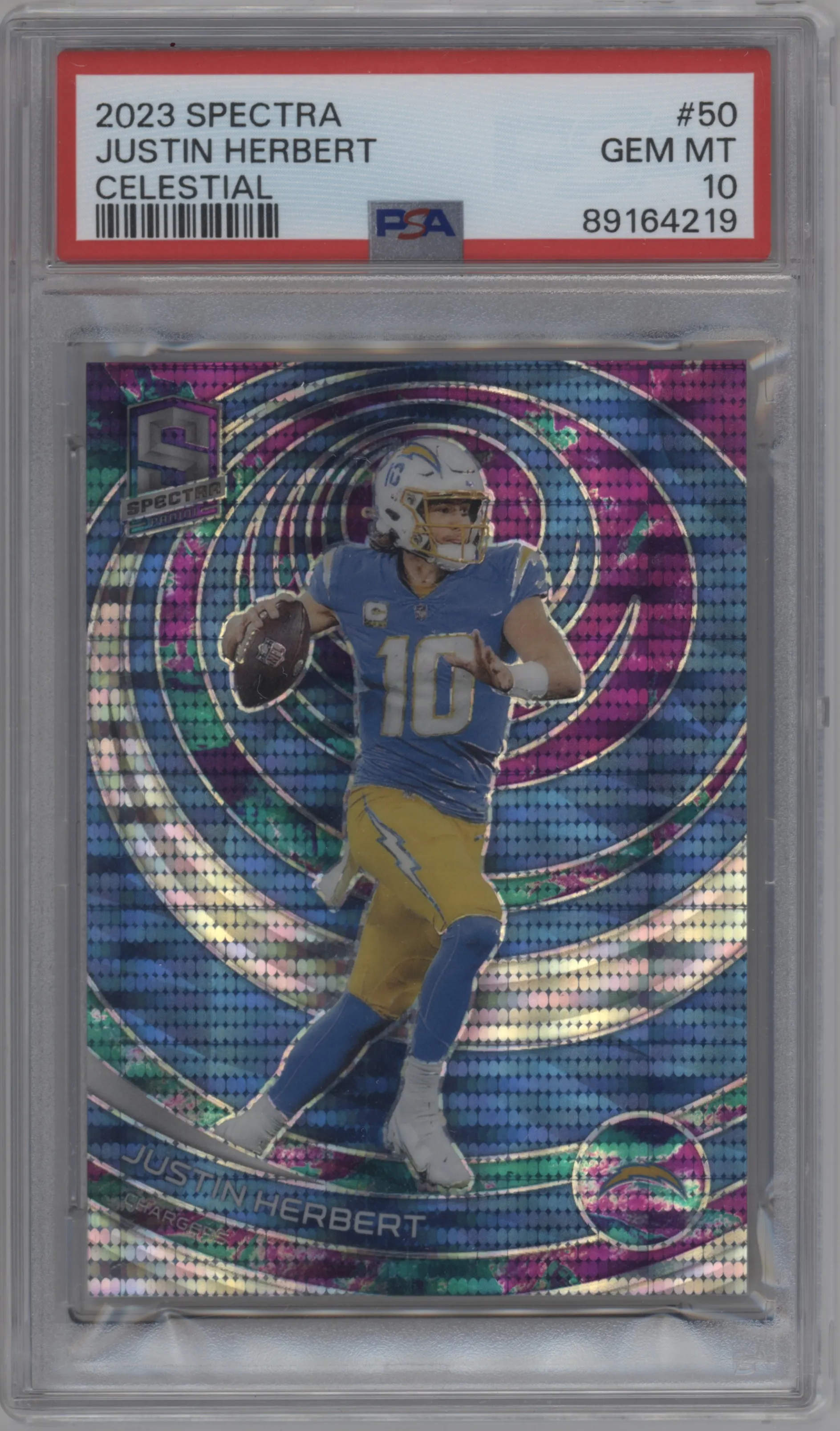2023 Panini Spectra Justin Herbert Celestial #50 PSA 10