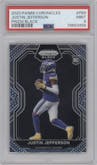 Justin Jefferson from the 2020 Panini Chronicles set graded by PSA and given an overall grade of 9.