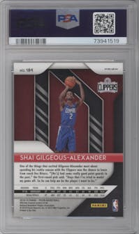 Shai Gilgeous-Alexander from the 2018-19 Panini Prizm set featuring a Green Prizm parallel graded by PSA and given an overall grade of 10.