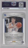 Tyler Herro from the 2019-20 Panini Prizm Draft Picks set featuring a Silver Prizm parallel graded by PSA and given an overall grade of 10.