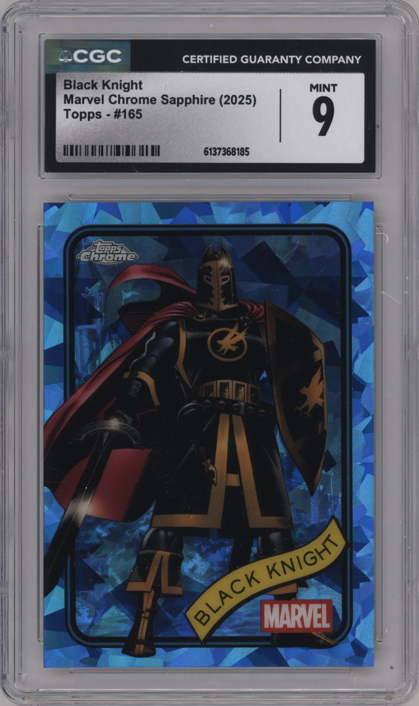2025 Topps Chrome Sapphire Edition Marvel Black Knight CGC 9