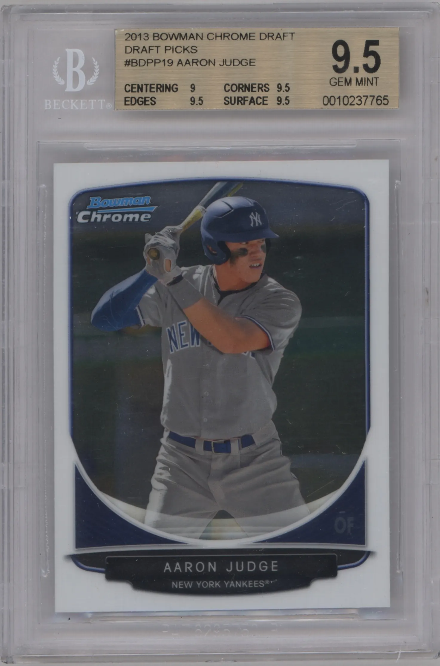 2013 Bowman Draft Picks & Prospects Chrome DP Aaron Judge #BDPP19 BGS 9.5