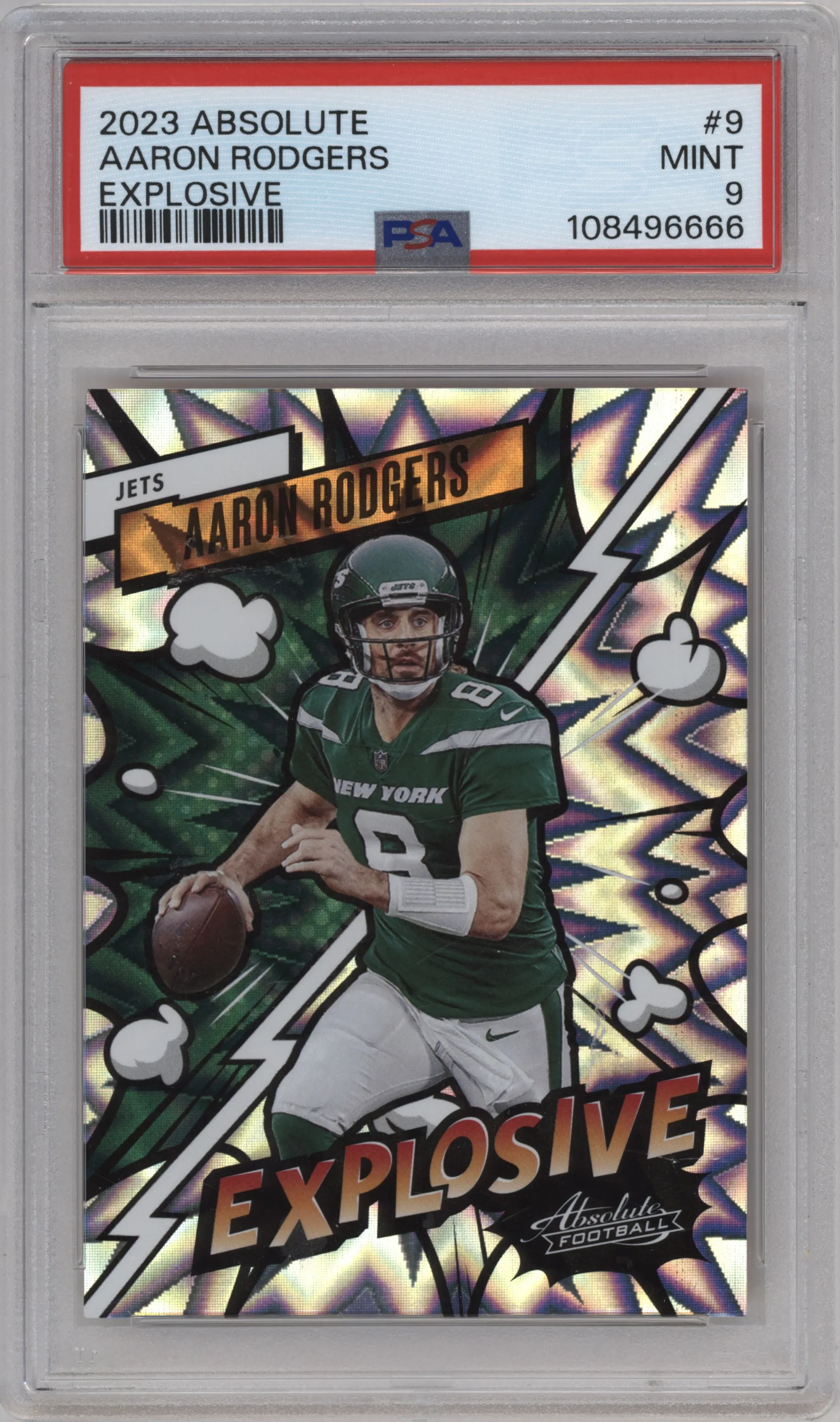 2023 Panini Absolute Explosive Aaron Rodgers #9 PSA 9