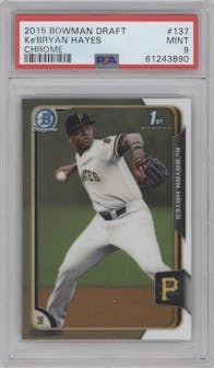 Ke'Bryan Hayes from the 2015 Bowman Draft set graded by PSA and given an overall grade of 9.