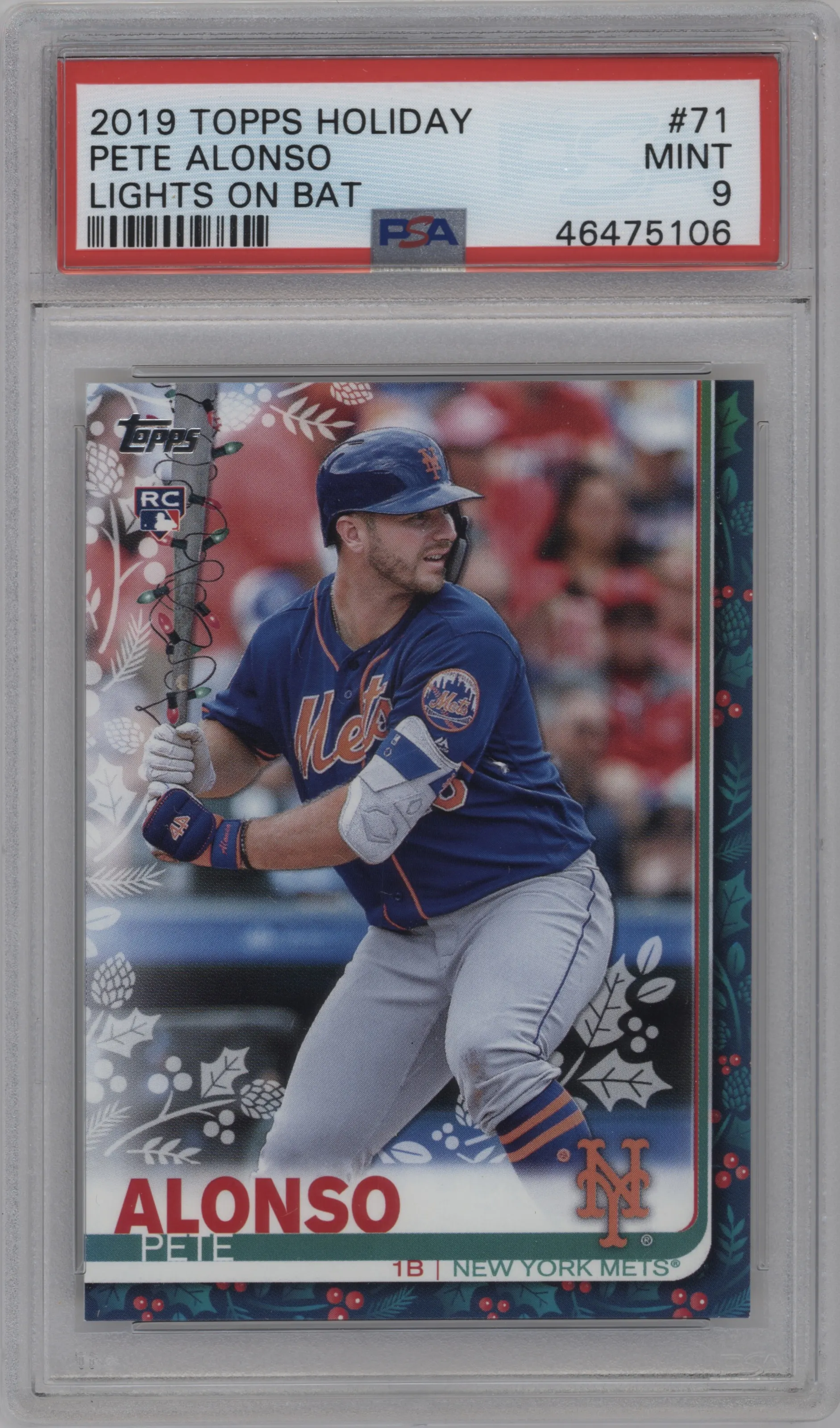 2019 Topps Holiday SP Pete Alonso PSA 9