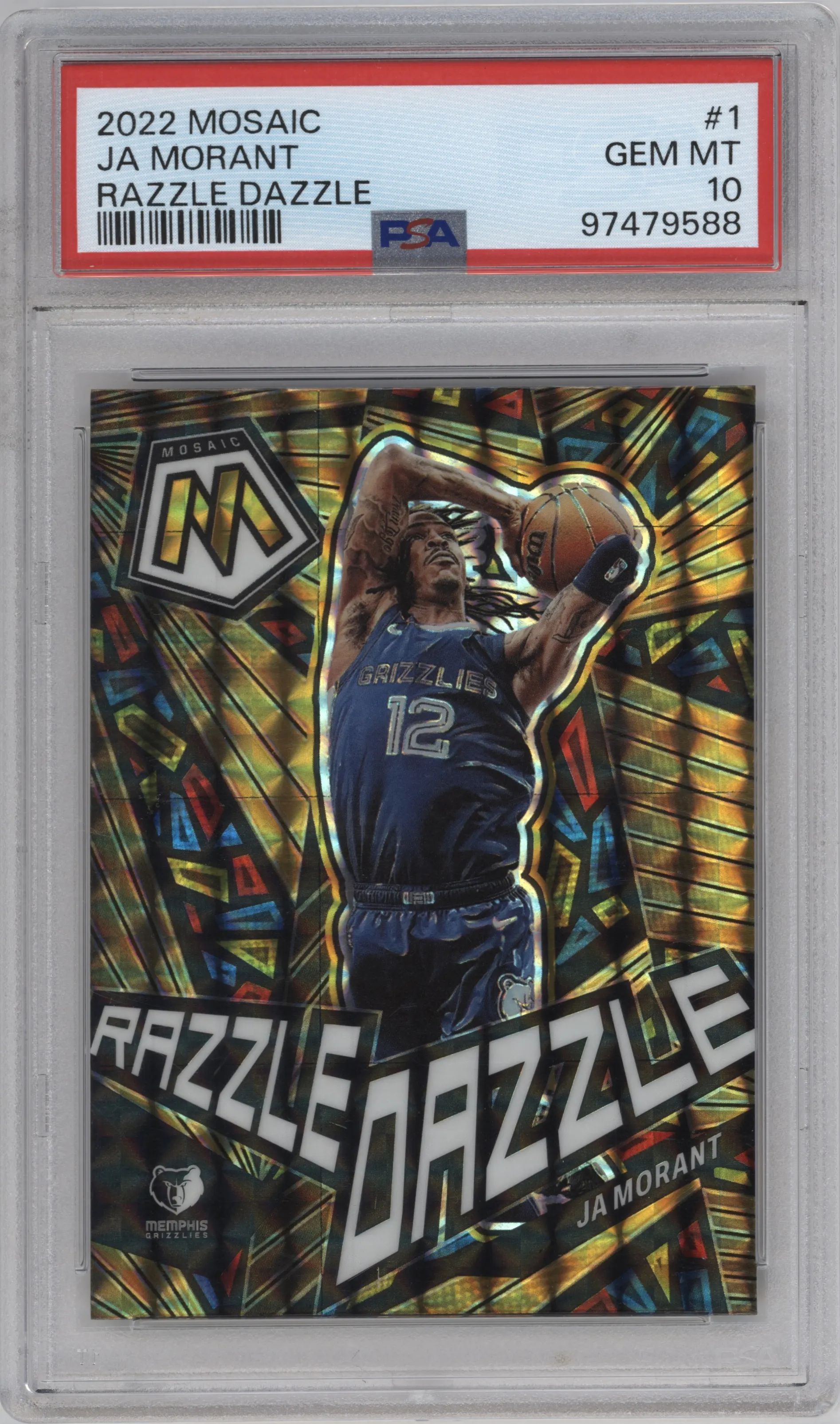 2022 Panini Mosaic Razzle Dazzle Ja Morant #1 PSA 10
