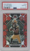 Jayden Reed from the 2023 Panini Mosaic set featuring a Red Sparkle parallel graded by PSA and given an overall grade of 10.