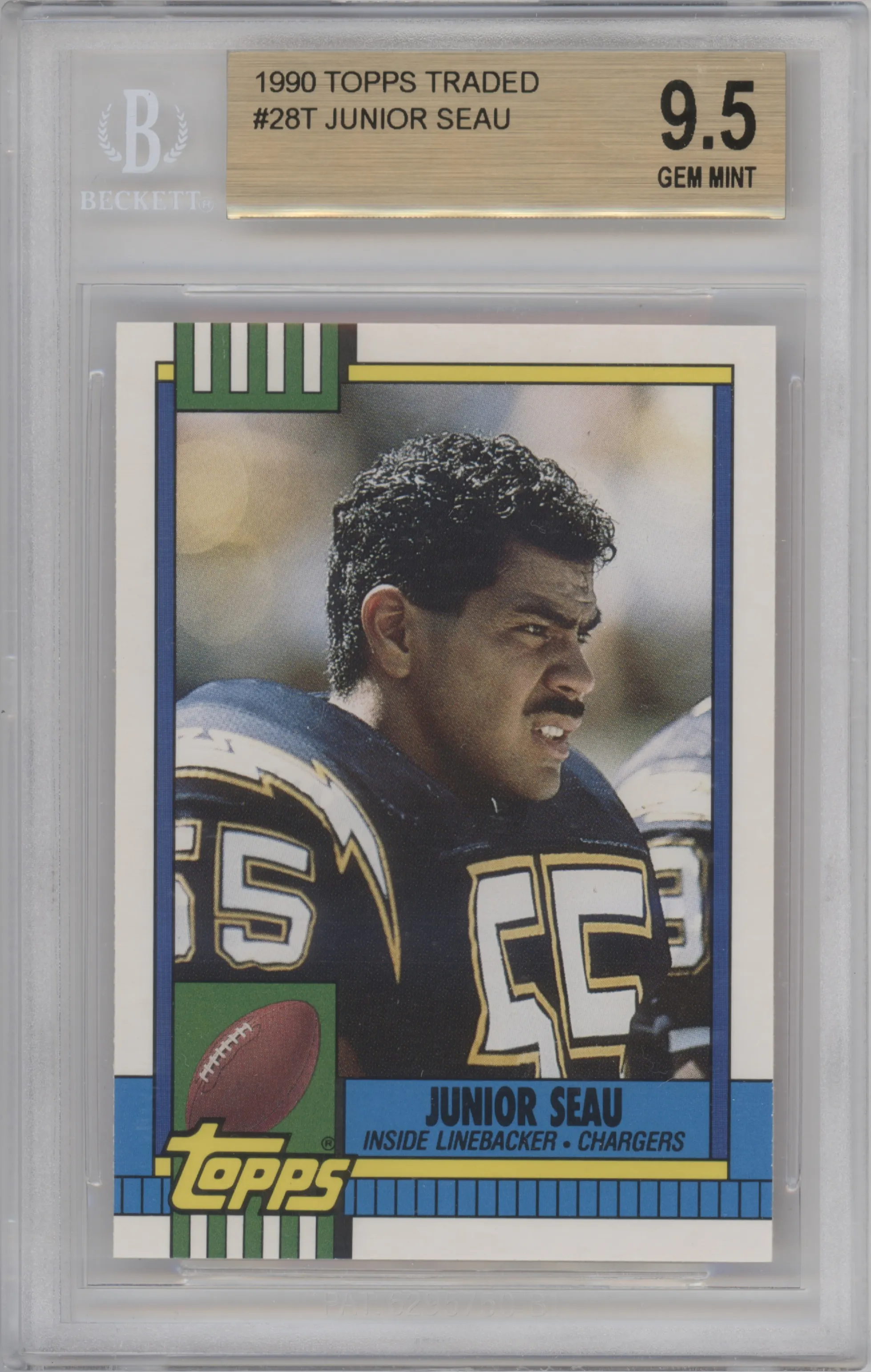 1990 Topps Traded Junior Seau BGS 9.5