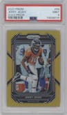 Jerry Jeudy from the 2022 Panini Prizm set featuring a Gold Prizm parallel graded by PSA and given an overall grade of 9.