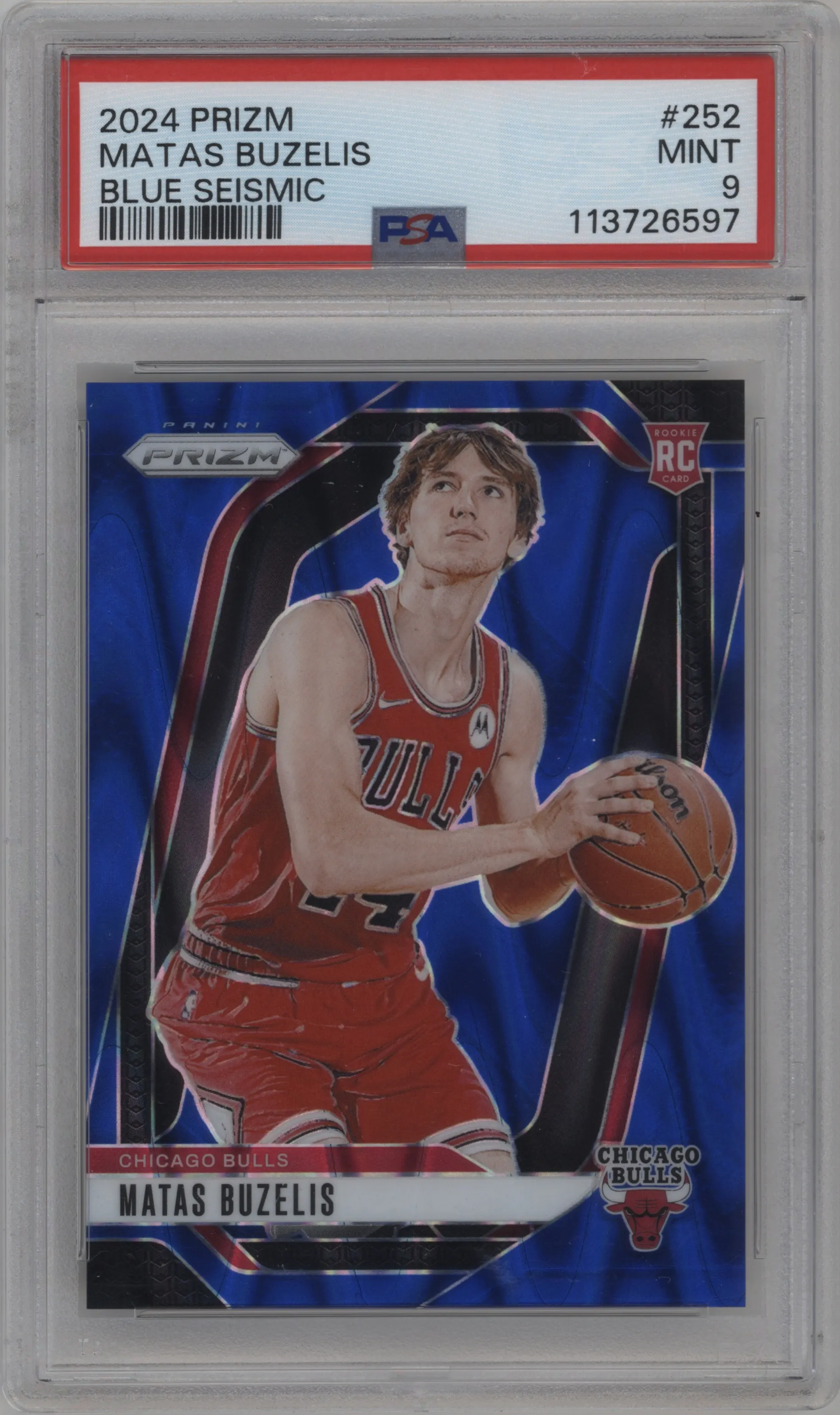 2024 Panini Prizm Matas Buzelis Blue Seismic PSA 9