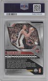 Caitlin Clark from the 2024 Panini Prizm WNBA set featuring a Blue Prizm parallel graded by PSA and given an overall grade of 9.