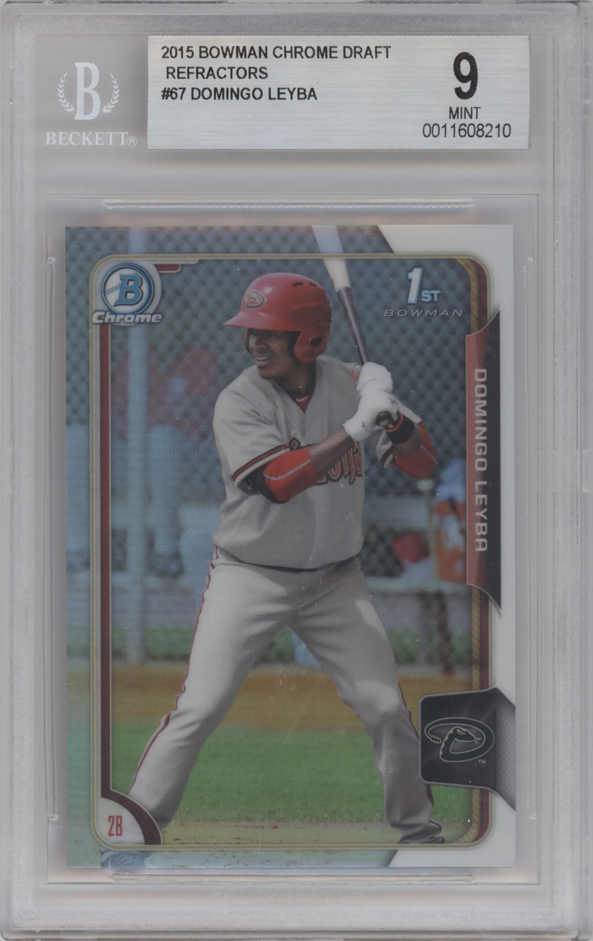 2015 Bowman Draft Chrome Domingo Leyba Refractor BGS 9