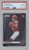 Jayden Daniels from the 2024 Panini Prizm set graded by PSA and given an overall grade of 10.