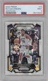 Rui Hachimura from the 2023-24 Panini Prizm set featuring a White Ice Prizm parallel graded by PSA and given an overall grade of 9.