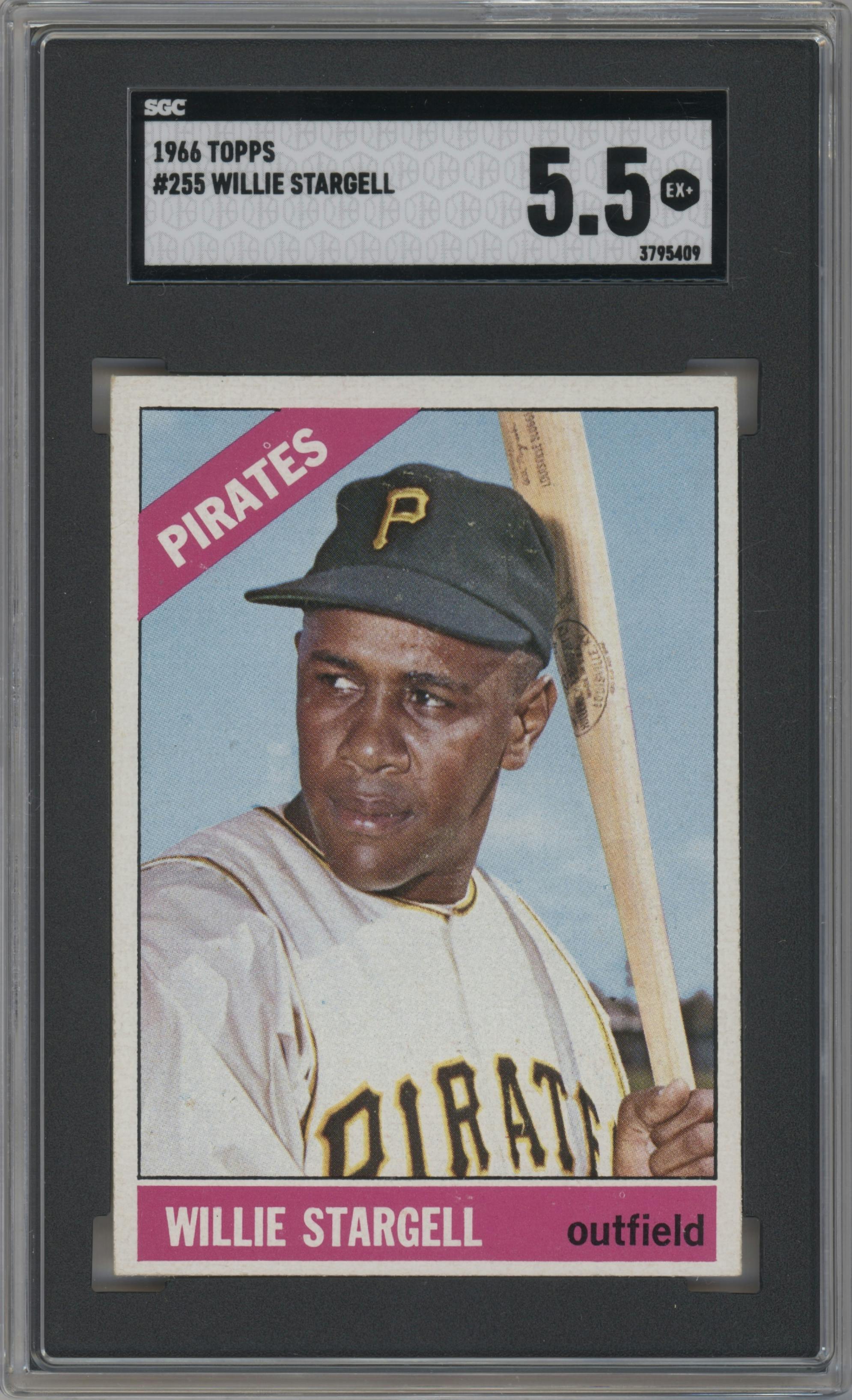 Willie Stargell from the 1966 Topps set graded by SGC and given an overall grade of 5.5.