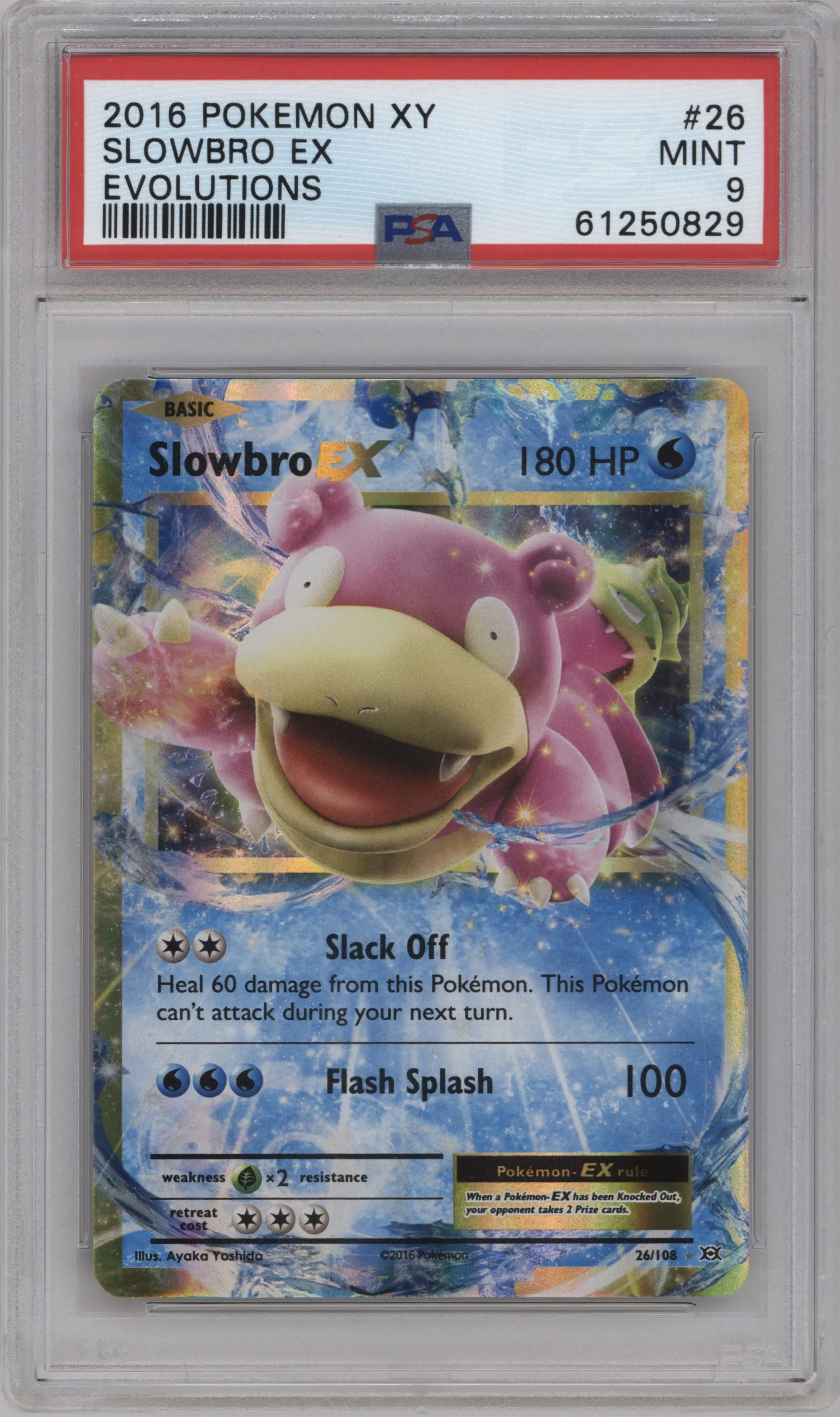 2016 Pokemon XY Evolutions Slowbro EX #26 PSA 9