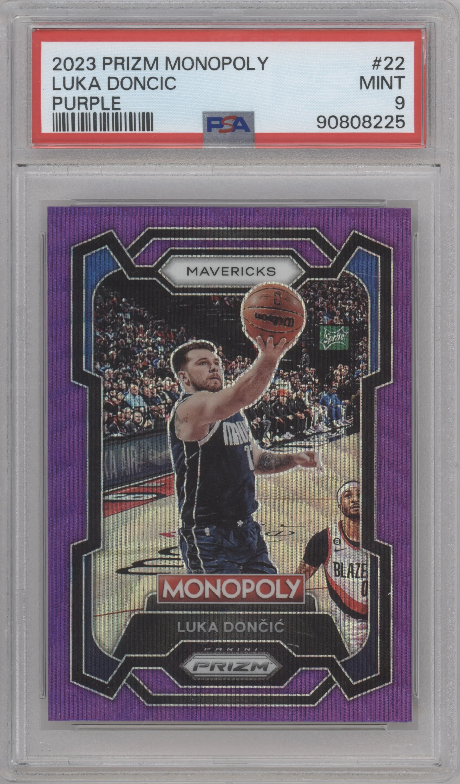 2023 Panini Prizm Monopoly Luka Doncic Purple PSA 9