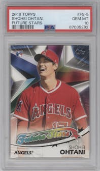 Shohei Ohtani from the 2018 Topps Series 2 set graded by PSA and given an overall grade of 10.