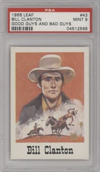 Bill Clanton from the 1966 Leaf Good Guys and Bad Guys set graded by PSA and given an overall grade of 9.