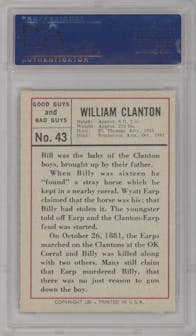 Bill Clanton from the 1966 Leaf Good Guys and Bad Guys set graded by PSA and given an overall grade of 9.