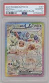 Eevee ex from the 2025 Pokemon SV set graded by PSA and given an overall grade of 10.