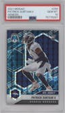 Patrick Surtain II from the 2021 Panini Mosaic set featuring a Genesis parallel graded by PSA and given an overall grade of 10.