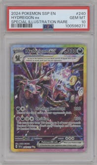 Hydreigon ex from the 2024 Pokemon SV set graded by PSA and given an overall grade of 10.