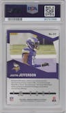 Justin Jefferson from the 2020 Panini Chronicles set featuring a Purple parallel graded by PSA and given an overall grade of 9.
