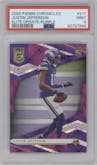 Justin Jefferson from the 2020 Panini Chronicles set featuring a Purple parallel graded by PSA and given an overall grade of 9.