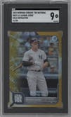 Aaron Judge from the 2022 Topps NSCC Bowman Chrome set featuring a Gold parallel graded by SGC and given an overall grade of 9.