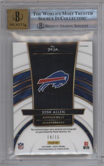Josh Allen from the 2018 Panini Select set featuring a Tie-Dye parallel graded by Beckett and given an overall grade of 9.