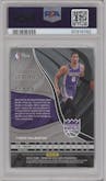 Tyrese Haliburton from the 2020-21 Panini Chronicles set featuring a Gold parallel graded by PSA and given an overall grade of 8.5.