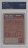 Neil Lomax from the 1985 Topps set graded by PSA and given an overall grade of 10.