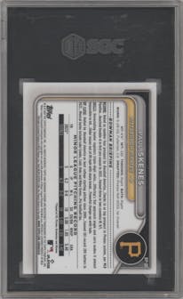 Paul Skenes from the 2024 Bowman set graded by SGC and given an overall grade of 9.5.