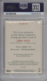 Jerry West from the 2009-10 Bowman '48 set graded by PSA and given an overall grade of 10.